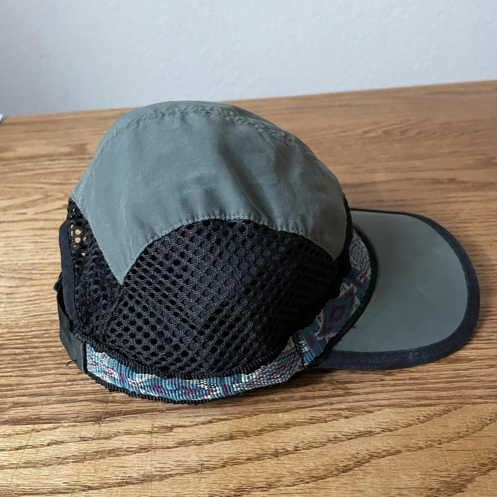 KAVU Hat Cap Strap Back Mens Small Green Black Mesh Webbing Strapcap Made in USA - Picture 5 of 7